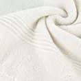 Ręcznik do rąk 30x50 cm bawełniany kolor kremowy 0 twist zdobiony paseczkami 550 g/m2 MOLLY