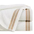 Ręcznik kąpielowy 50x90 cm bawełniany kolor kremowy w pasy 500 g/m2 MADLEN