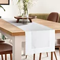 Bieżnik na stół 40x180 cm biały zdobiony kantą - LUCY