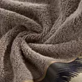 Ręcznik kąpielowy 70x140 cm bawełniany kolor ciemnobeżowy,czarny z designerską bordiurą 500 g/m2 EVA 24 Eva Minge