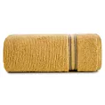 Ręcznik kąpielowy 70x140 cm bawełniany kolor musztardowy z błyszczącą bordiurą 530 g/m2 FILON