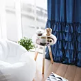 Zasłona welwetowa granatowa zdobiona falbanami 140x250 przelotka - CHARLOTTE 1