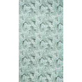 Tkanina zasłonowa z kwiatowym motywem, w miętowej kolorystyce