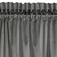 Zasłona welwetowa stalowa zdobiona falbanami 140x270 taśma - CHARLOTTE 1