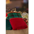 Ręcznik kąpielowy świąteczny 70x140 cm bawełniany kolor czerwony,zielony z żakardową bordiurą 480 g/m2 CHERRY