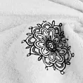 Zestaw ręczników bawełnianych na prezent 3 szt kolor biały, czarny z haftowanym motywem rozety 380g/m2 ROSETTE