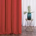 Zasłona szyta na taśmie 5 cm DORA - HIT czerwona z miękkiej tkaniny o welurowej strukturze