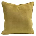 Poszewka na poduszkę 40x40 cm welwetowa kolor musztardowy wytłaczana w pepitkę z ozdobną wypustką AMELIA