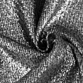 Zasłona czarno, srebrna błyszcząca z żakardu ze srebrnym nadrukiem 140x250 cm przelotka - GLOSSY