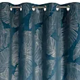Zasłona granatowo, szampańska z wzorem liści z matowego welwetu 140x250 przelotka - MUSA 2 - Limited Collection
