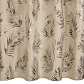 Zasłona welwetowa beżowo, szampańska z błyszczącym nadrukiem palmowych liści 140x250 cm przelotka - GLORIA