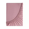 Prześcieradło z gumką 220x200 cm z bawełny kolor pudrowy róż 105 g/m2 BASIC
