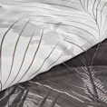 Pościel 160x200 cm satyna bawełniana kolor kremowy, ciemnobeżowy z nadrukiem egzotycznych liści palm Eurofirany Premium