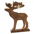 Figurka świąteczna  drewniany renifer w stylu eko