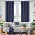 Zasłona granatowa z tkaniny welurowej 140x180 cm przelotka - Dora