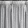 Firana biała  z etaminy zdobiona subtelnymi pionowymi pasami 140x280 cm taśma NASTIA