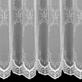 Tkanina firanowa matowa mikrosiateczka zdobiona delikatnym, ornamentowym haftem