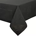 Obrus czarny 140x220 cm o strukturze płótna STELLA 1 z dodatkiem srebrnej nici