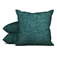 Poszewka szyta turkusowa z tkaniny zaciemniającej typu dimout o naturalnym splocie, z efektem melanżu