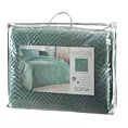 Narzuta welwetowa miętowa 170x210 cm pikowana w jodełkę metodą hot press SOFIA Eurofirany Premium