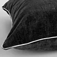 Poszewka na poduszkę 45x45 cm czarna szenilowa zdobiona srebrną lamówką MARY