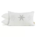 Poszewka na poduszkę świąteczna 30x50 cm biało, srebrna zdobiona diamencikami