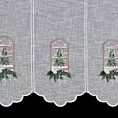 Tkanina firanowa zazdrostka z etaminy zdobiona świątecznym haftem