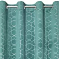 Zasłona welwetowa turkusowa ze srebrnym wzorem 135x250 cm przelotka - MANDI