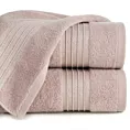 Ręcznik do rąk 30x50 cm bawełniany kolor pudrowy róż zdobiony paseczkami przeszywanymi błyszczącą nicią 500 g/m2 LILA