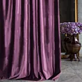 Zasłona szyta na taśmie 5 cm ITALIA fioletowa z tkaniny welwetowej o delikatnym połysku