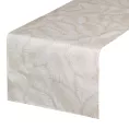 Bieżnik na stół beżowo, biały 40x140 cm wodoodporny GARDEN na taras oraz balkon z motywem palmowych liści
