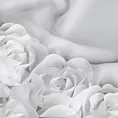 Zazdrostka biała z szyfonu zdobiona różami 3D 70x150 cm taśma - ROSES11 Eva Minge