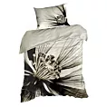 Pościel 140x200 cm z satyny bawełnianej kolor jasnobeżowy, brązowy z motywem roślinnym SPRING 78