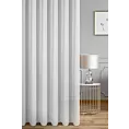 Firana szyta na tunelu biała z miękkiej w dotyku tkanina w delikatne pionowe prążki, wykończona obciążnikiem