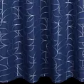 Zasłona granatowa ze srebrnym geometrycznym nadrukiem 140x250 cm przelotka - EVI