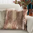 Poszewka na poduszkę 45x45 cm welwetowa brązowa z błyszczącym przecieranym nadrukiem ELLA