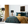 Pościel 160x200 cm z makosatyny bawełnianej kolor turkusowy, złoty wzór nowoczesny LILI 2 Limited Collection