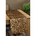 Bieżnik na stół brązowo, złoty 35x180 cm welwetowy BLINK 15 z delikatnymi gałązkami
