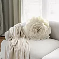 Okrągła poszewka o średnicy 40 cm kremowa z ozdobnym kwiatem 3D FLORES 6 - kolekcja AMAROSA