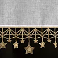 Zazdrostka biało, złota z etaminy zdobiona świątecznymi gwiazdkami 30x150 cm tunel - XMAS