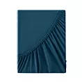 Prześcieradło jersey z gumką 90x200 cm z bawełny kolor granatowy 140 g/m2 ADELA