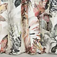 Zasłona biało, ruda z botanicznym nadrukiem z welwetu 140x270 cm taśma ARINA