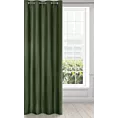 Zasłona ciemnozielona o lnianym splocie w stylu eko 140x250 cm przelotka - STYLE