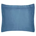 Poszewka na poduszkę 70x90 cm bawełniana ciemnoniebieska z satynowym połyskiem i ozdobną kantą NOVA COLOUR