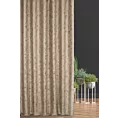 Zasłona szyta na flexach beżowo złocista z tkaniny welwetowej ze złotym marmurkowym nadrukiem