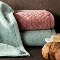 Ręcznik kąpielowy 70x140 cm bawełniany kolor miętowy o ryżowej strukturze z welwetową bordiurą 500 g/m2 LOREN