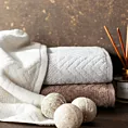 Ręcznik kąpielowy 70x140 cm bawełniany kolor srebrny o ryżowej strukturze z welwetową bordiurą 500 g/m2 LOREN
