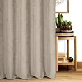 Zasłona szyta na taśmie 5 cm ciemnobeżowa z miękkiej w dotyku tkaniny szenilowej