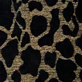 Roleta rzymska czarno złota z szenilowej tkaniny w zwierzęcy wzór przetykany błyszczącą nicią