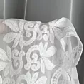 Firana biała zdobiona w dolnej części haftem 350x250 cm przelotka TALIA